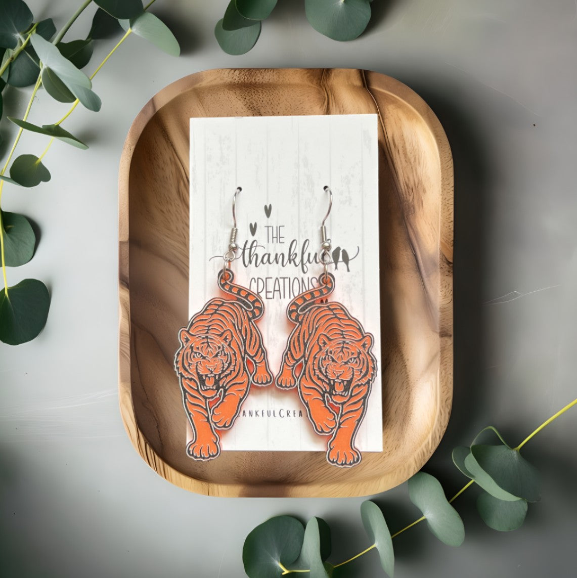 Tiger Mascot Game Day Earrings