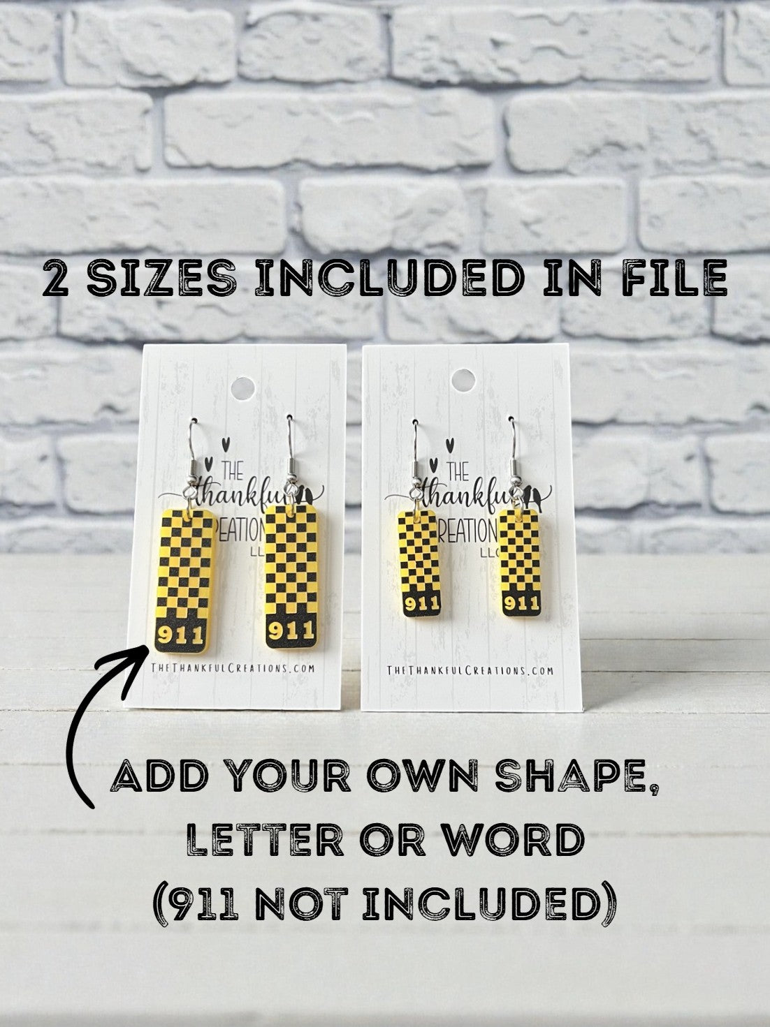 Checkered Bar Earring Laser File Bundle SVG PDF