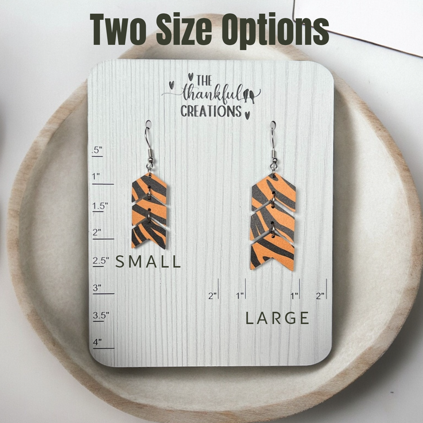 Black and Orange Tiger Striped Earrings