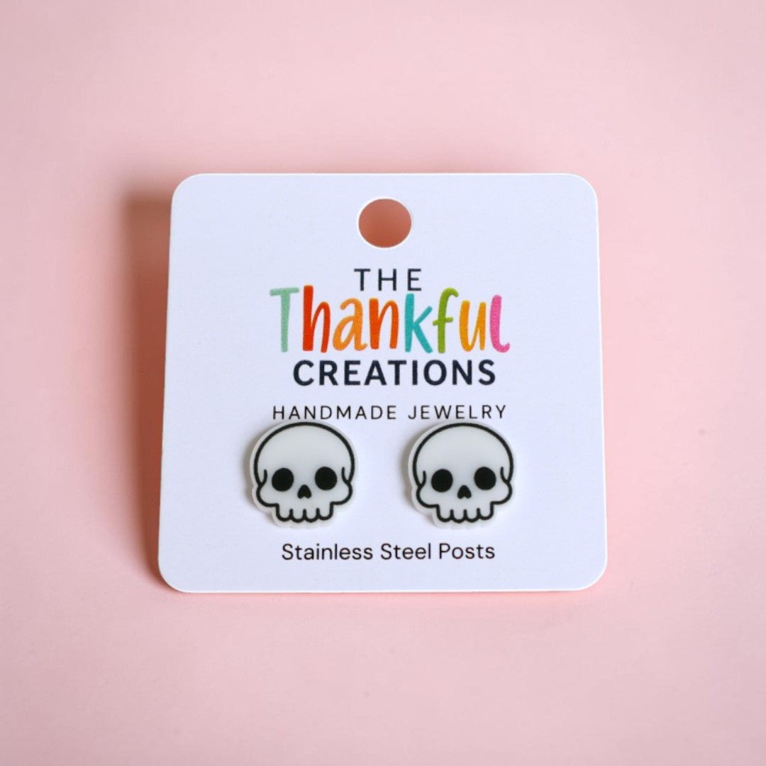 Skull Stud Earrings | Spooky Halloween Jewelry