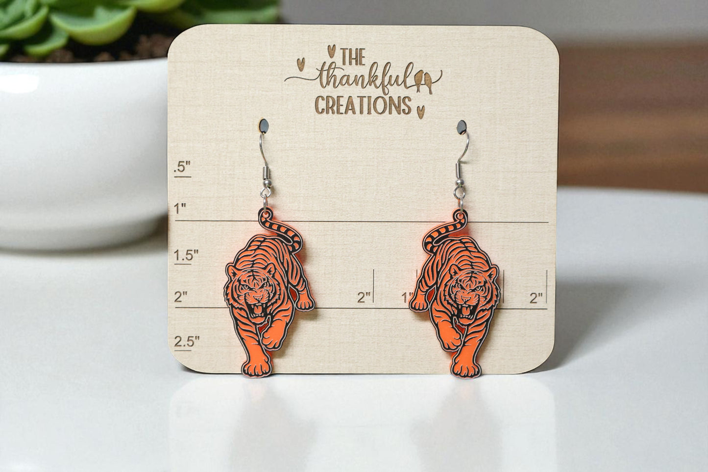 Tiger Mascot Game Day Earrings